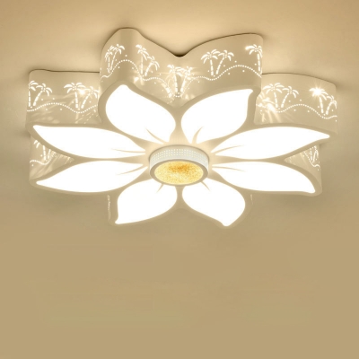Petal Child Bedroom Ceiling Mount Light Acrylic Lovely Ceiling Fixture with White Lighting