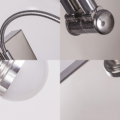 Stainless Steel Gooseneck Vanity Light 2/3/4 Lights Antifogging LED Sconce Light in Chrome for Bathroom