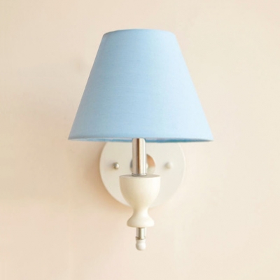 Study Room Tapered Shade Wall Light Fabric 1 Light Nordic Style Multi Color Choice Sconce Light
