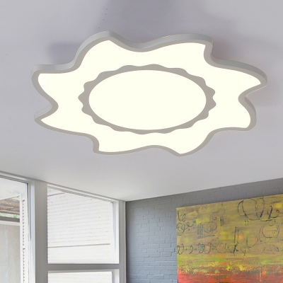 White Sun LED Ceiling Mount Light Contemporary Acrylic Flush Light in Warm/White for Living Room