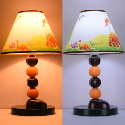 Wood Bead LED Night Light with Dinosaur Bedroom Eye-Caring 1 Light Cartoon Desk Light