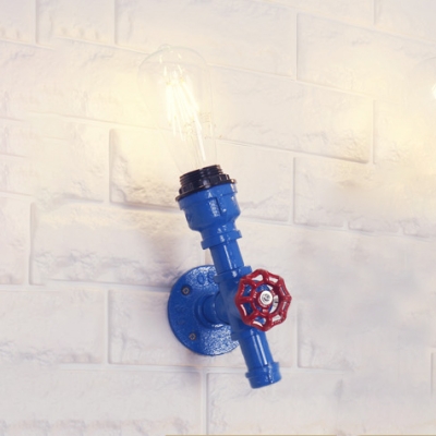 1/5 Pack Industrial Pipe Wall Sconce Wrought Iron 1 Head Multi Color Choice Wall Lamp for Bar