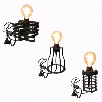 3 Designs Choice Metal Table Light Cafe One Light Industrial Plug In Desk Lamp in Black