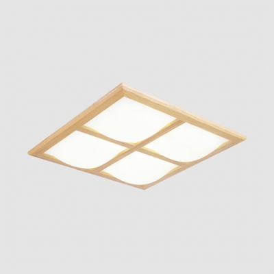 Square Rectangle LED Ceiling Lamp 1/2/4 Heads Modern Stylish Flush Light in Warm/White for Bedroom
