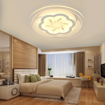 Acrylic Plum Blossom Ceiling Mount Light Cartoon Warm/White Lighting LED Ceiling Lamp for Living Room