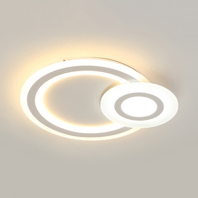 Circle/Heart/Penguin Flush Mount Light Cute Acrylic LED Ceiling Light in Warm/White for Kid Bedroom