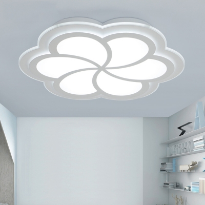 Cute Petal LED Ceiling Lamp Acrylic Third Gear/White Lighting Flush Ceiling Light for Girls Bedroom