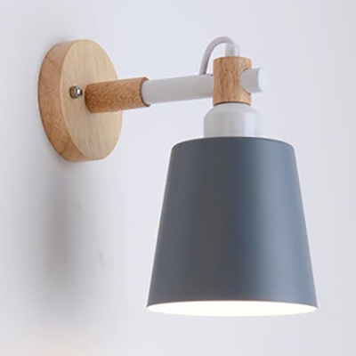 Metal Tapered Rotatable Wall Lamp Study Foyer 1 Light Contemporary Wall Sconce Light with Macaron Color