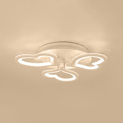 Modern Hearts Semi Flush Ceiling Light Aluminum 3/5/12 Heads Warm/White Light LED Ceiling Lamp