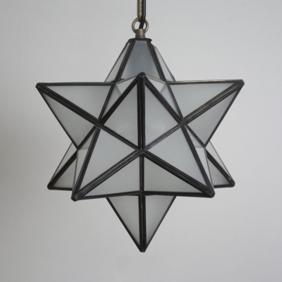 Tiffany Style Creative Star Hanging Light One Light Glass Ceiling Light for Living Room