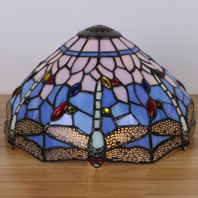 Tiffany Vintage Dragonfly/Peacock Island Light 3 Lights Stained Glass Island Lamp for Restaurant