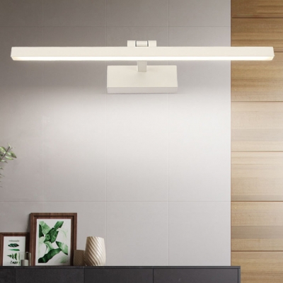 White Angle Adjustable Wall Sconce Modern Acrylic Tube LED Vanity Lighting for Bathroom