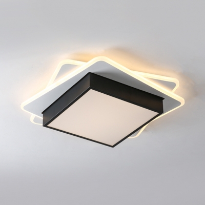 Acrylic Stacked Square Flush Mount Light Contemporary LED Ceiling Light with Warm/White Lighting for Corridor