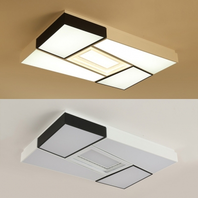 Simple Style LED Flush Mount Light Rectangle Acrylic Ceiling Lamp with Warm/White Lighting for Bedroom