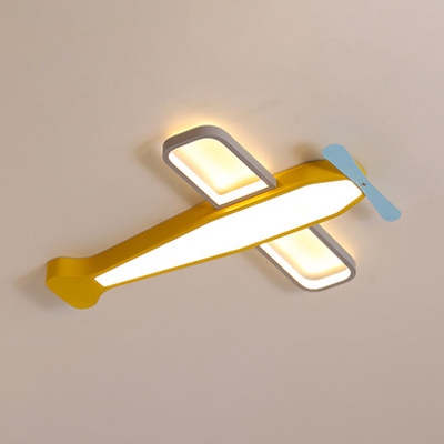 Acrylic Airplane Flush Mount Light Nursery Cartoon LED Ceiling Light with Warm/White Lighting