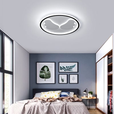 Angel Wing LED Flush Mount Light Simple Style Acrylic Ceiling Light in Warm/White for Adult Bedroom
