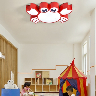 Crab/Shrimp/Shark Ceiling Mount Light Creative Acrylic Metal Flush Light for Kindergarten