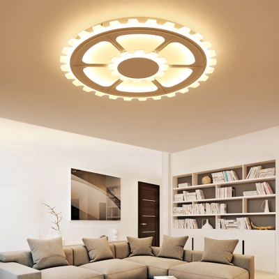 Creative Gear LED Flush Light Acrylic White Ceiling Light in Warm/White for Living Room