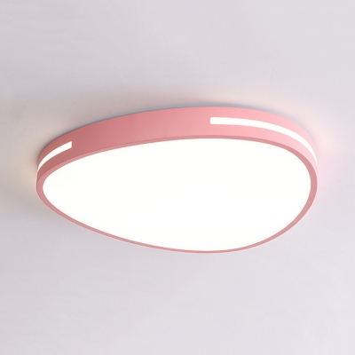 Egg Shape Bedroom Ceiling Lamp Acrylic Nordic Style Candy Colored LED Flush Mount Light