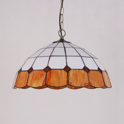 Glass Bowl Shade Pendant Light Multi-Color Choice 1 Light Tiffany Style Hanging Lamp for Bedroom