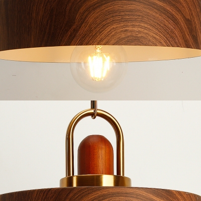 One Light Grain Shade Pendant Light Rustic Stylish Wood Pendant Lamp in Brown for Living Room