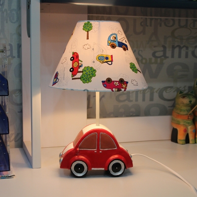 Resin Cartoon Car Desk Light 1 Light Creative Study Light in Blue/Red for Child Bedroom