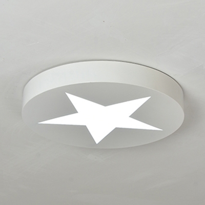 Simple Style Round Flush Ceiling Light with Star Acrylic Long Life Ceiling Lamp for Kindergarten