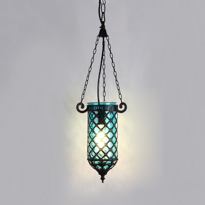 Turkish Mosaic Cylinder Pendant Light 1/4 Pack 1 Light Glass Hanging Light in Amber/Blue/Green/Purple(not Specified We will be Random Shipments)