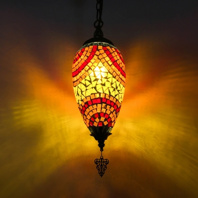 1/3 Pack Moroccan Teardrop Hanging Light Glass 1 Light Colorful Pendant Light for Dining Table(not Specified We will be Random Shipments)