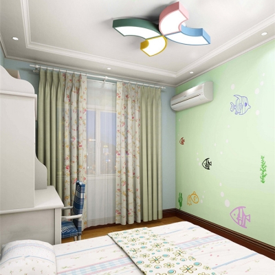 Black & White/Multi-Color Ceiling Mount Light Half Ring Acrylic Flush Light for Kids Bedroom