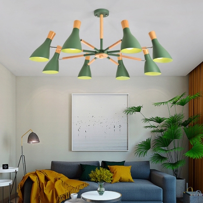 Bottle Brown/Gray/Green Chandelier 5/6/8 Lights Macaron Glass LED Suspension Light for Living Room