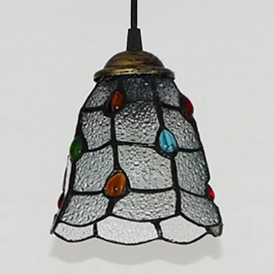 Frosted Glass Bell Ceiling Pendant Shop Modern Style Hanging Light with Colorful Beads