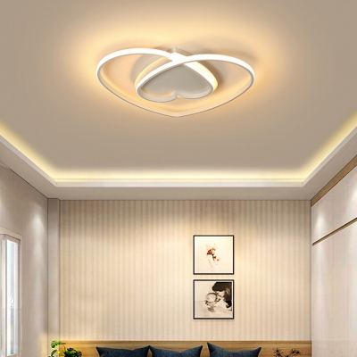 Heart Living Room Ceiling Light Metal Art Deco Gold/Pink/White Flush Light in Warm/White
