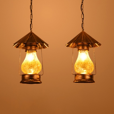 Industrial Kerosene Hanging Lamp 2/3 Lights White/Yellow Glass Pendant Light for Bar Cafe