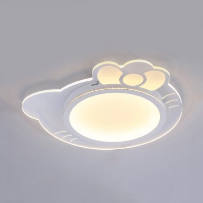 Kitten Shaped LED Flushmount Light Animal Acrylic Stepless Dimming/Warm/White Ceiling Lamp for Child Bedroom