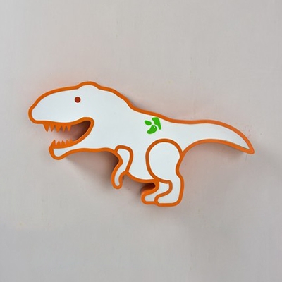 Metal Dinosaur Ceiling Mount Light Kindergarten Modern Style Ceiling Lamp in Blue/Orange/Pink