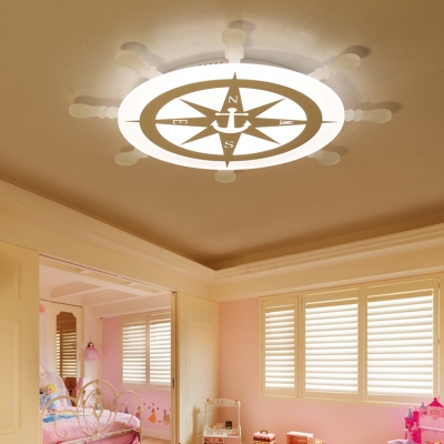 Nursing Room Compass Ceiling Lamp Acrylic Nautical Style Stepless Dimming/White Lighting LED Flush Light