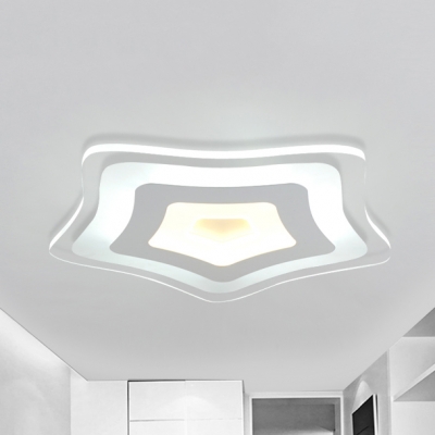 Simple Style Star Ceiling Mount Light Acrylic Warm/White Lighting LED Ceiling Fixture for Shop