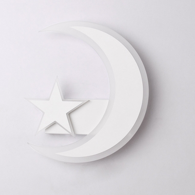 Star Moon Bedroom Hallway Wall Light Acrylic Lovely White Sconce Light in Warm/White