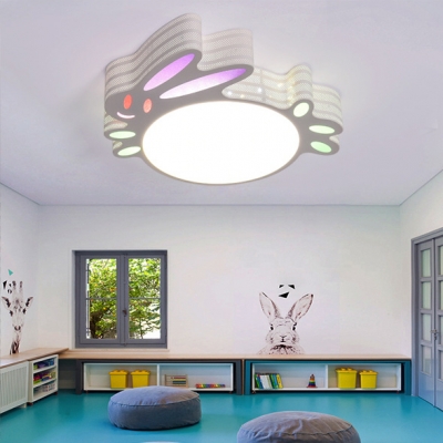Acrylic Bird/Panda/Rabbit Flush Ceiling Light Kid Bedroom Modern Lovely Ceiling Lamp with White Lighting