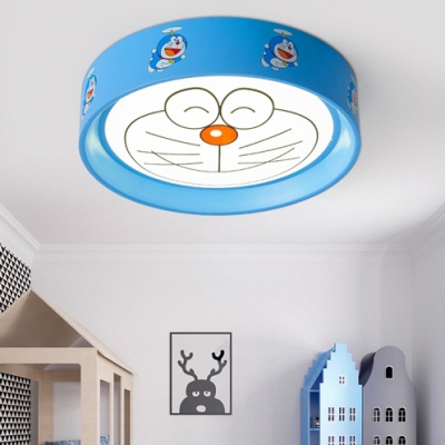 Cat/Dog/Plane LED Flushmount Light Metal Modern Blue Ceiling Lamp for Kid Bedroom