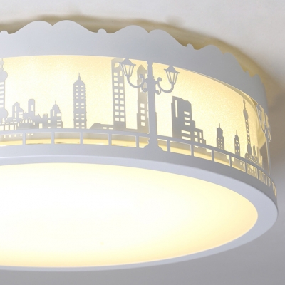 City View LED Flush Mount Light Modern Style Acrylic LED Ceiling Lamp in Warm/White for Child Bedroom
