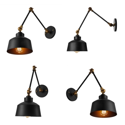 Industrial Adjustable Wall Sconce in Black