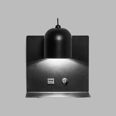 Metal Dome Shade Wall Light with Supporter Contemporary 1 Light Wall Lamp in Black/Gold/White