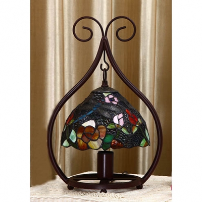 Tiffany Dragonfly/Flower/Grape Night Light Stained Glass 1 Light Table Light for Study Room