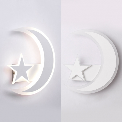 Acrylic Star&Moon Wall Lamp Modern Style LED Sconce Light with White/Yellow Lighting for Kitchen