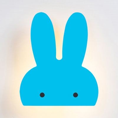 Cartoon Lovely Rabbit Wall Light Metal Multi-Color Choice LED Sconce Light for Girls Bedroom