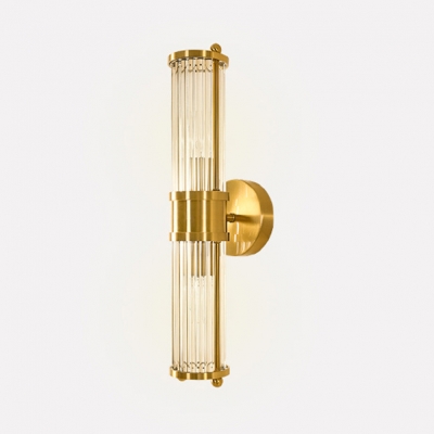 Bedroom Living Room Tube Wall Light Clear Crystal Modern Stylish Gold Sconce Light