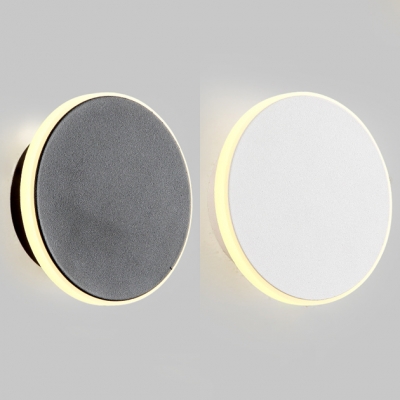 Black/White Eclipse Wall Sconce Light Modern Simple Metal LED Wall Light for Hallway Stairs