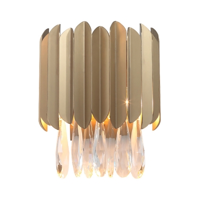 Teardrop Crystal Living Room Wall Light Metal Modern Luxurious Wall Lamp in Gold Finish
